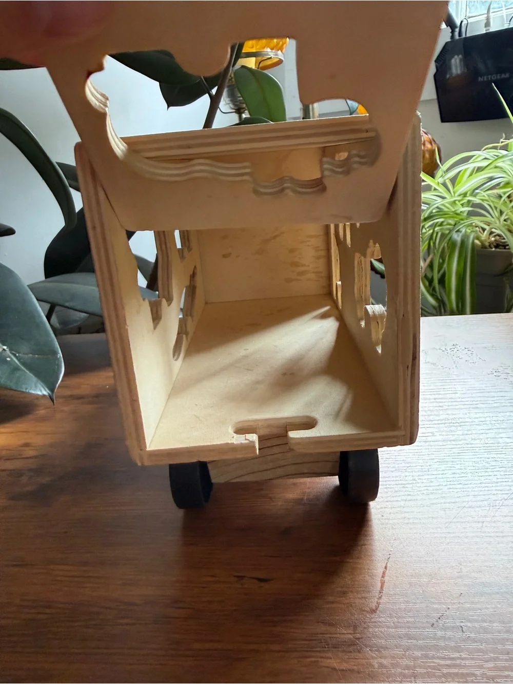 Melissa & Doug Wooden Animal Shape Sorter Truck - Orange